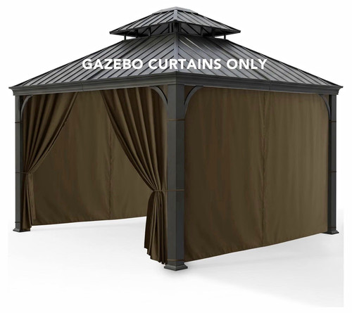 10x10x7ft brown gazebo panel - gazebo, 4