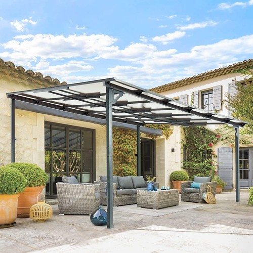 Outdoor metal lean gazebo - outdoor,