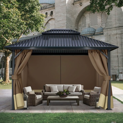 Aoodor x10 gazebo - 10'x10', curtain