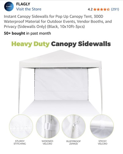 Canopy tent gazebo sidewalls - tent, gazebo-sidewalls