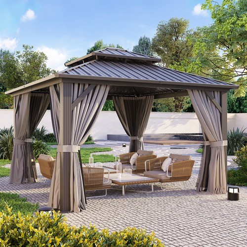 Aluminum frame hardtop gazebo - aluminum,