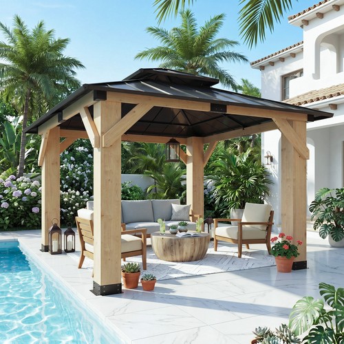 X10 outdoor hardtop - 10'x10'outdoor, wood